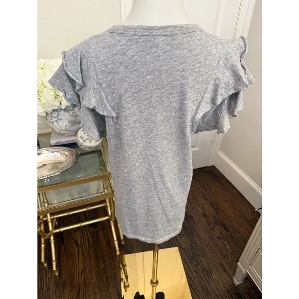 Veronica Beard Bea Short Sleeve Ruffle Tee ii8